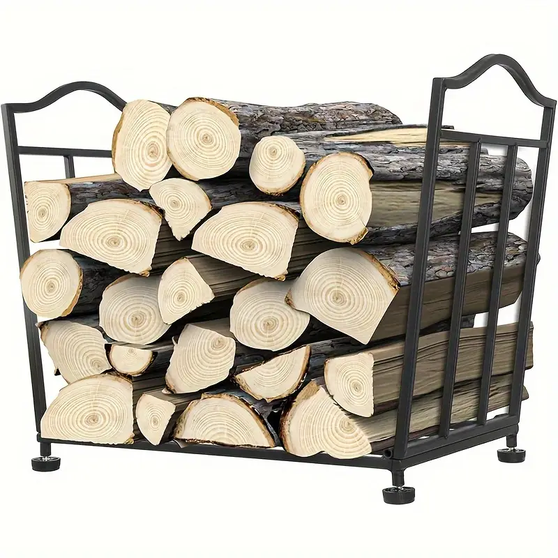 Portalegna da Esterno in Metallo - 100x100cm - Organizer Legna da Camino